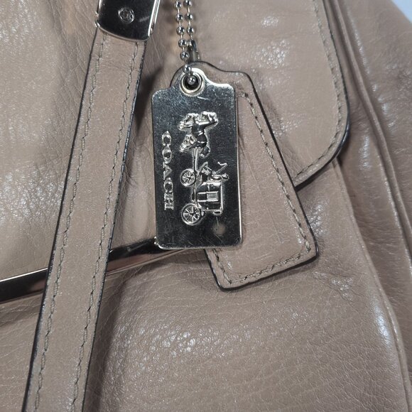 Coach Madison Madeline 25166 Purse Camel Pink Beige Gold E/W Turnlock Satchel - Picture 12 of 16